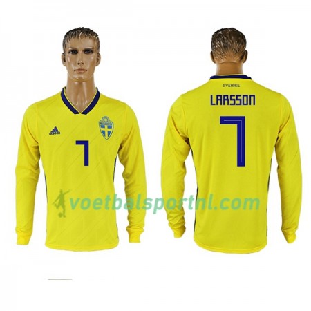Zweden Larsson 7 Thuis Shirt WK voetbal 2018 L/S